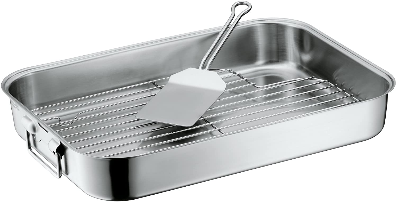 WMF Roasting Pan with Insert and Turner, 18/10 Stainless Steel, 40cmx28 cm