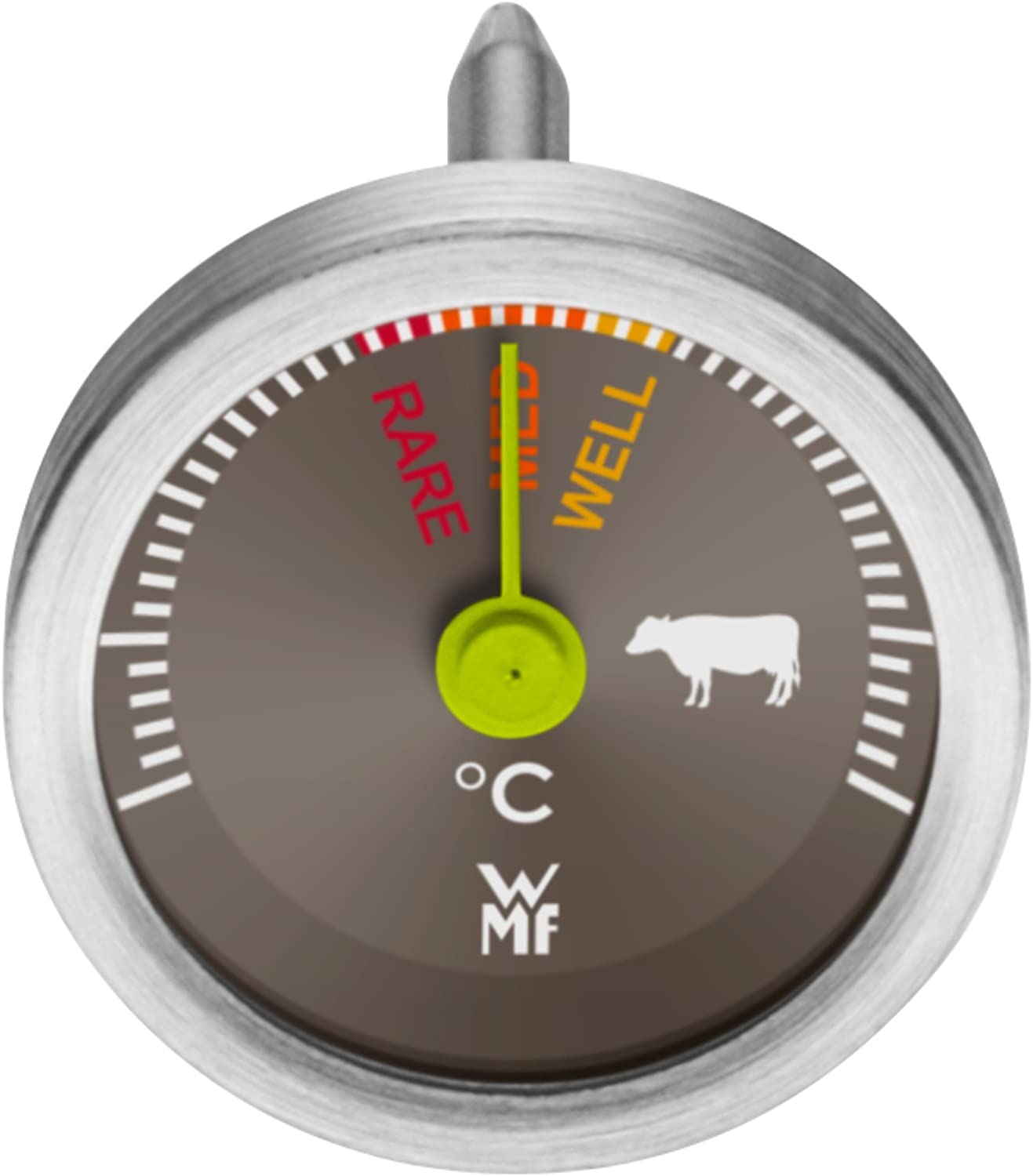 WMF Steak Thermometer, Analogue, 2.6 cm, Meat Thermometer with Yarn Marks for Rare, Med, Well, Roasting Thermometer