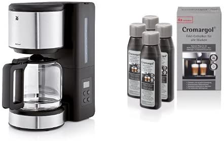 WMF Stelio Aroma Digital Filter Coffee Machine Glass Cromargan + Cromargol Stainless Steel Descaler Pack of 4