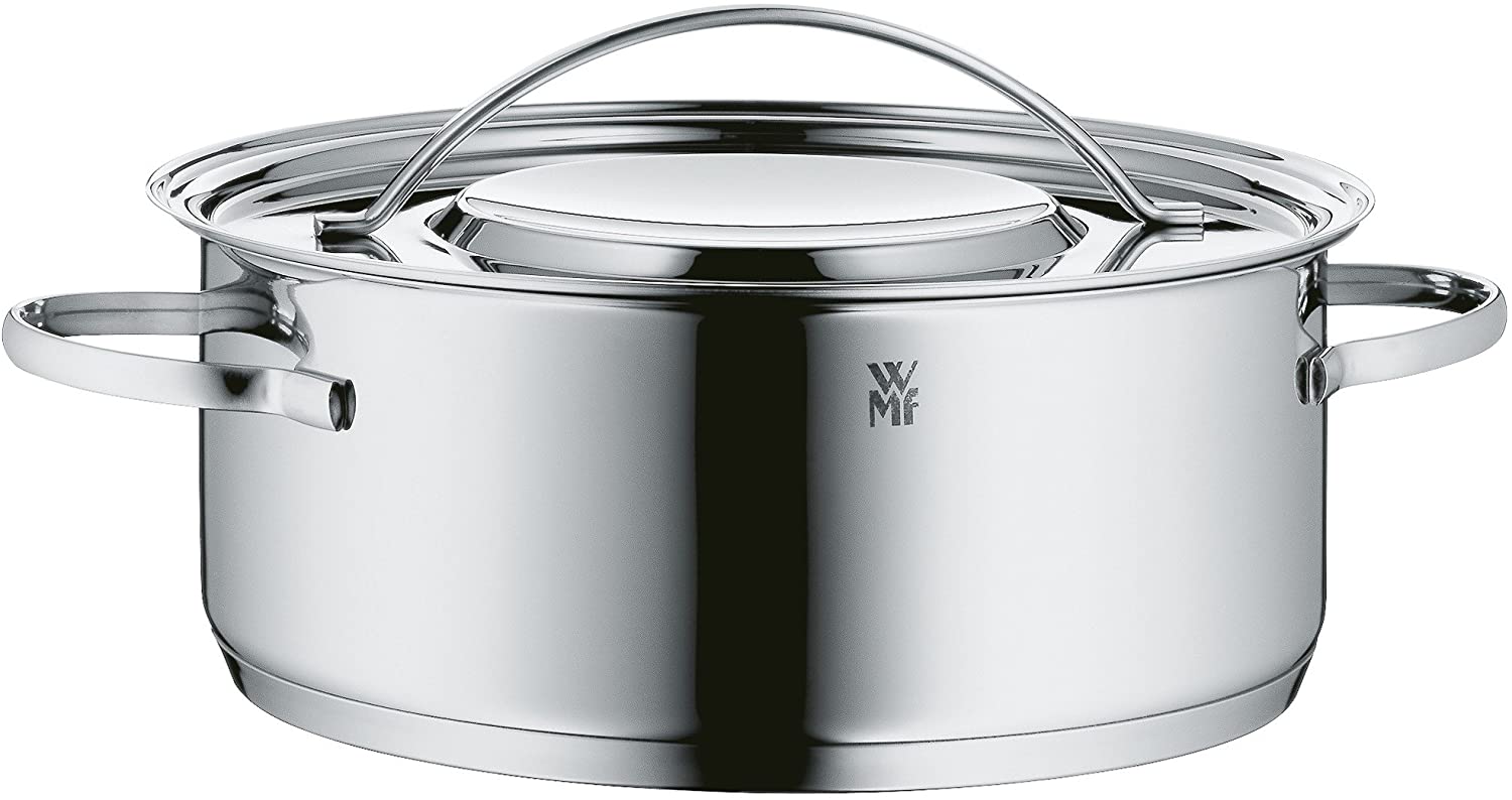 WMF Stewing Pot Diameter 20 cm Gala Plus Rustproof Polished Stainless Steel Suitable for Induction Cookers Dishwasher Safe