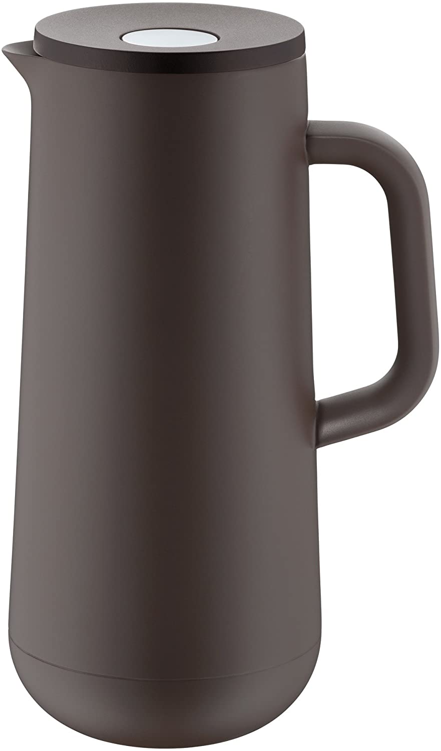 WMF Impulse thermos jug 1l, vacuum jug for coffee or tea, pressure lock, keeps drinks cold & warm for 24 hours, taupe