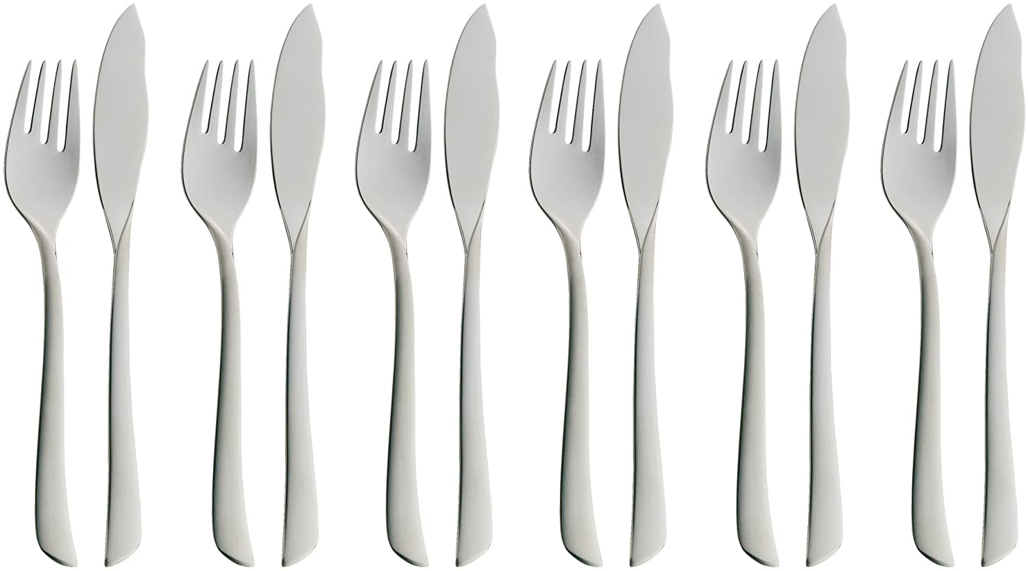 WMF Virginia 1142356396 Fish Cutlery Set Cromargan Protect Stainless Steel 12 Pieces