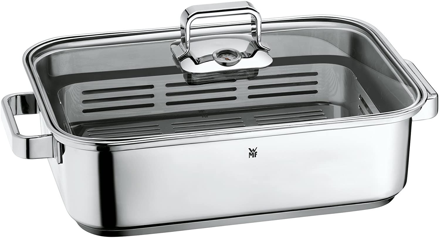 WMF Vitalis Steamer with Steaming Rack, Lid and Thermometer, 18/10 Stainless Steel, 6.5 L