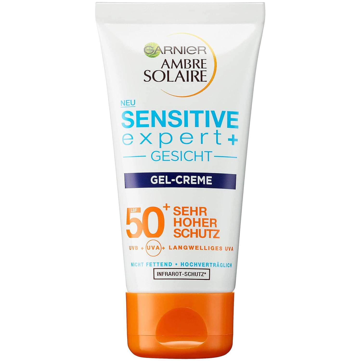 Garnier Gel Cream SPF 50+ Face Cream with Sun Protection for Light, Sensitive and Sun Intolerant Skin, Ambre Solaire Sensitive Expert+, 1 x 50 ml