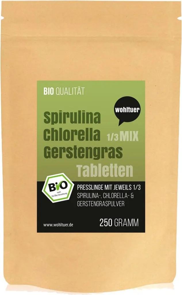 Wohltuer Spirulina Chlorella GERSTENGRAS MIX 250g Tabletten