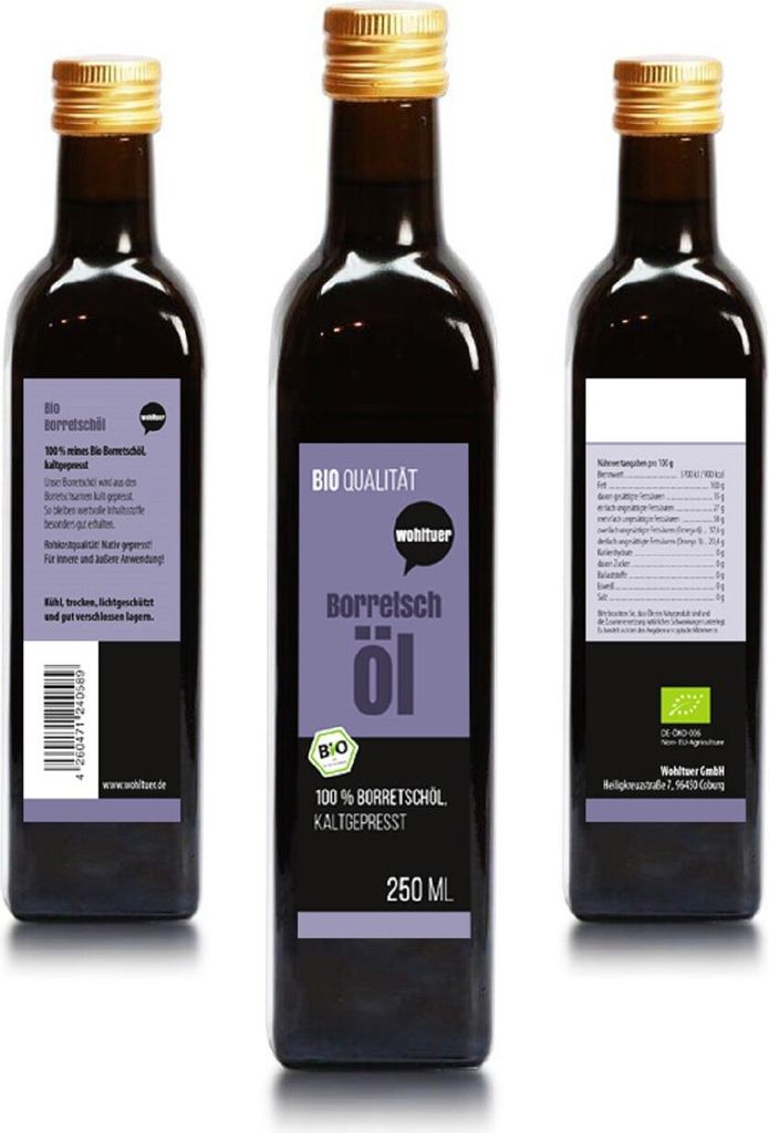 WohltuerBorretschöl Nativ gepresst und 100% rein Natur pur 250ml