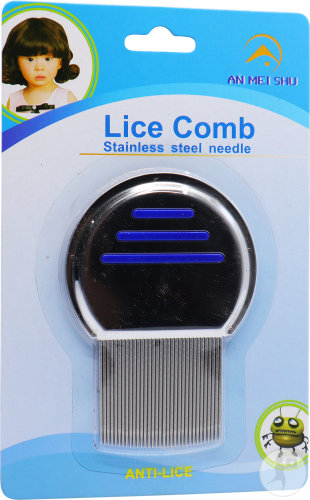 Wolf metal lice comb long tooth with magnifying glass 1 piece