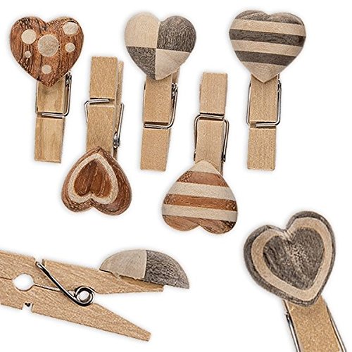 Wooden Clip With Wooden Heart 193