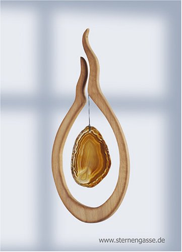 Wooden Hanger Fire With Natur Agate Stone Desk 217
