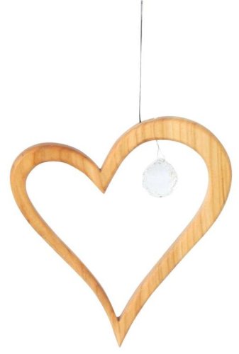 Wooden Hanger Heart With Crystal 216