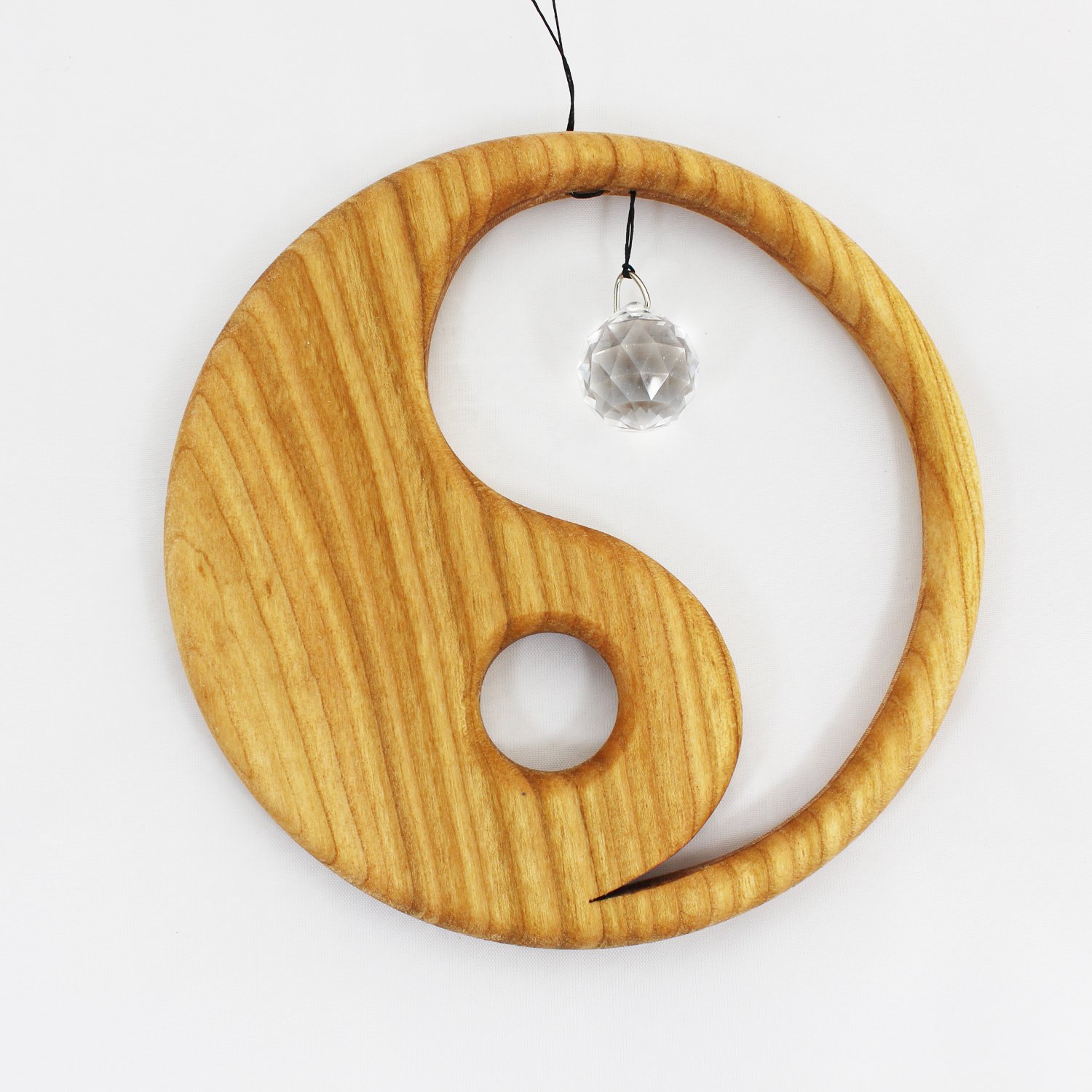 Wooden Hanger Yin Yang With Crystal 216