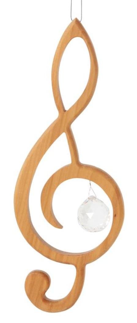 Wooden Hanger Violin-Clef With Crystal 216