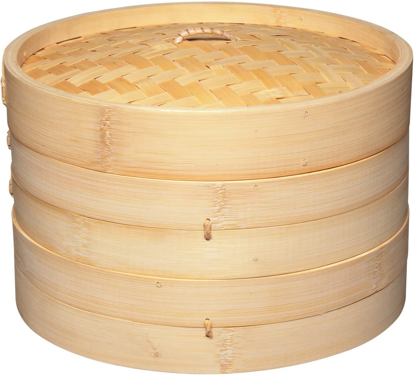 KitchenCraft World of Flavors Oriental bamboo steam basket, 2-storey, 25.5 cm
