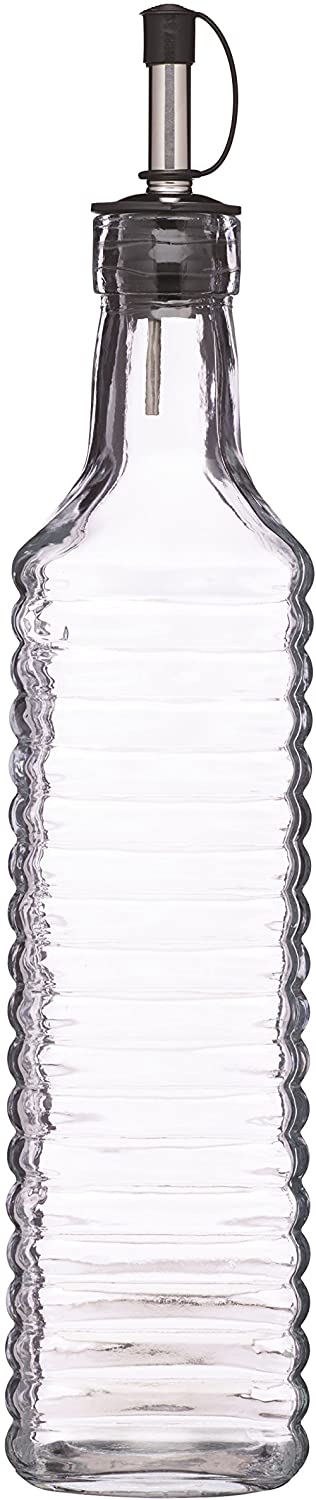 KitchenCraft World of Flaves Collection Glass Drizzle Bottle, Clear Glass Bottle, 19 fl oz