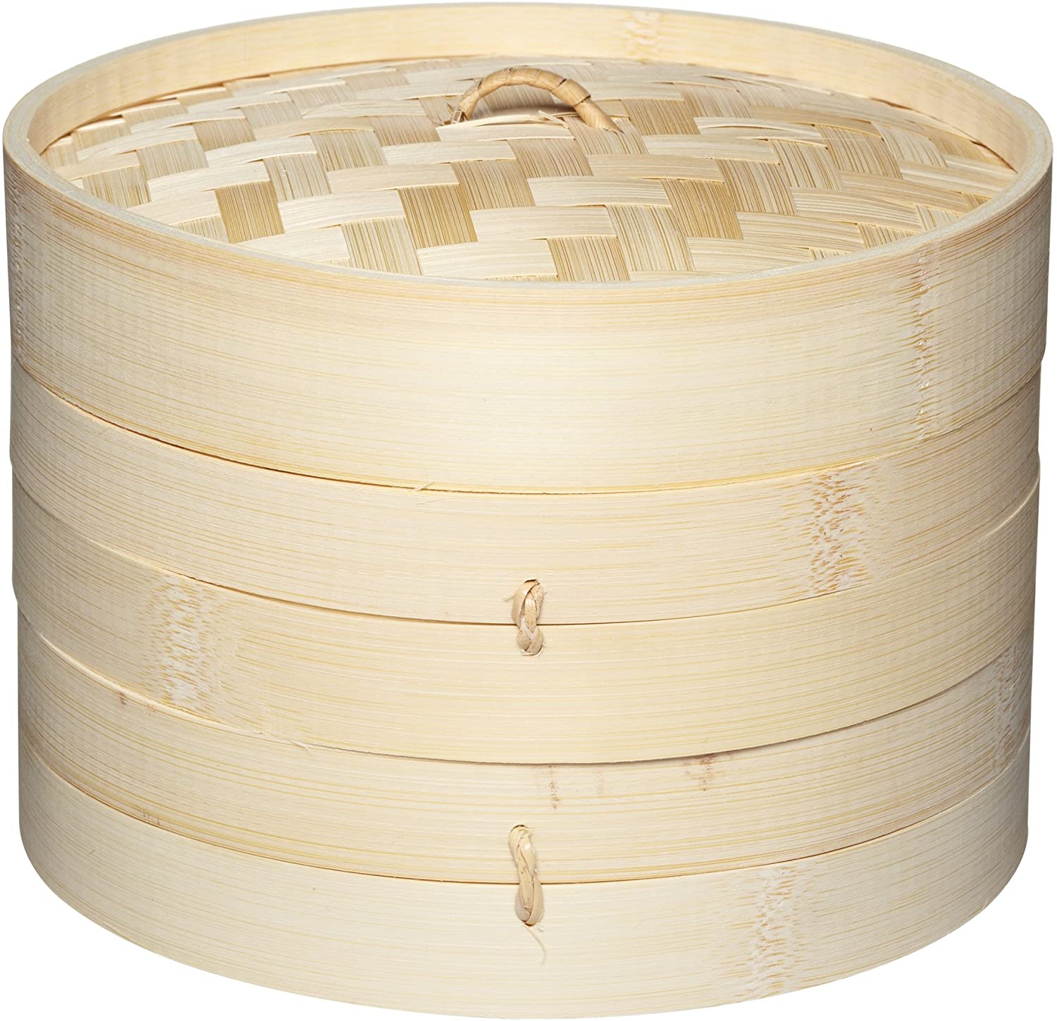 KitchenCraft World of Flavours Oriental 20cm Two Tier Bamboo Steamer and Lid