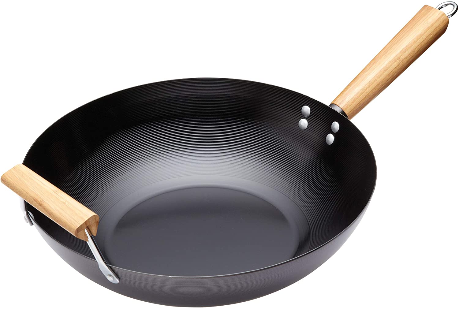 KitchenCraft World Of Flavours Oriental 35cm Carbon Steel Non-Stick Wok