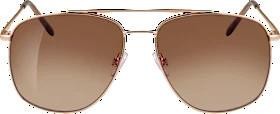 Sunglasses adult pilot, gold frame, light brown tinted lenses, 1 piece