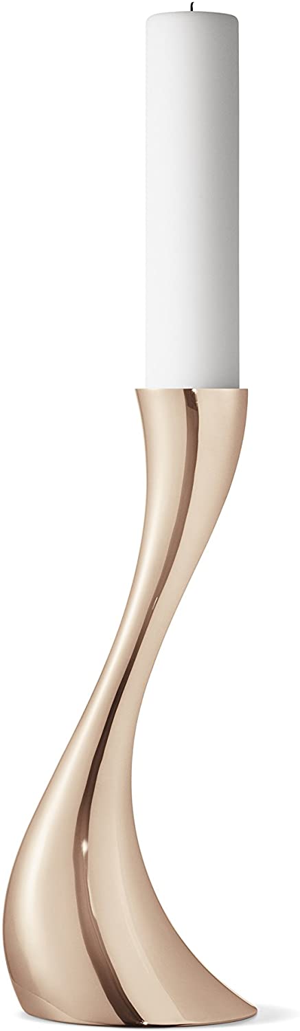 Georg Jensen Cobra Floor Candle Holder, Stainless Steel, Rose Gold, 15 X 15