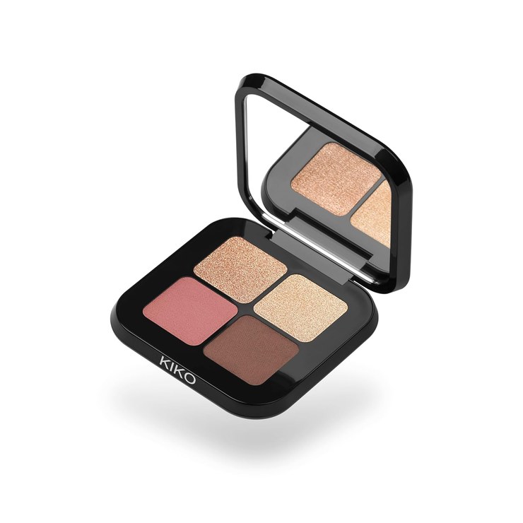 KIKO Milano Bright Quartet Eyeshadow Palette 02 | Palette with 4 baked eyeshadows for dry and wet use