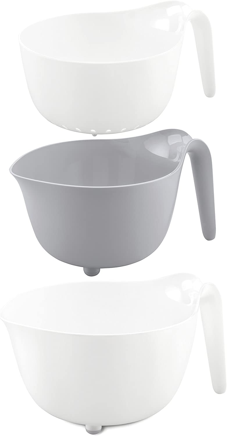 Koziol Mixxx Mixing Bowl Set of 3) White/Grey/White