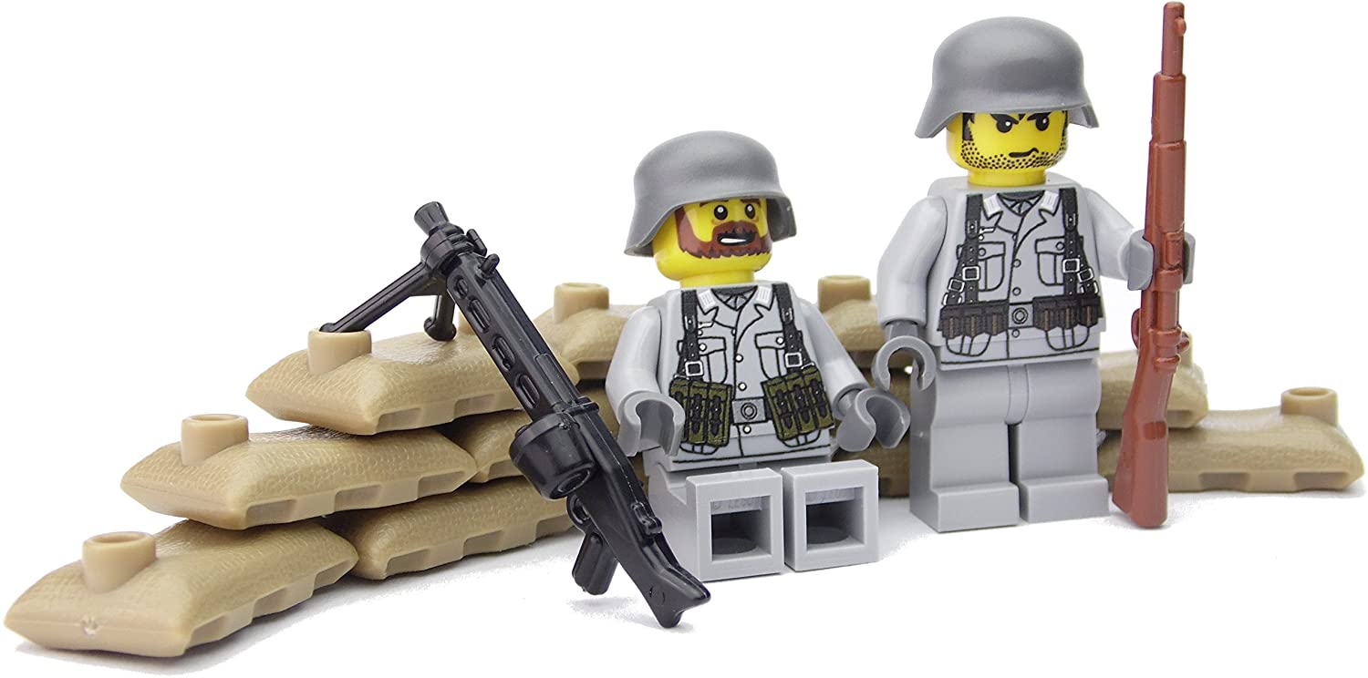 WW2 Custom Printed German MG42 Position with Brick Arms with Lego® Parts
