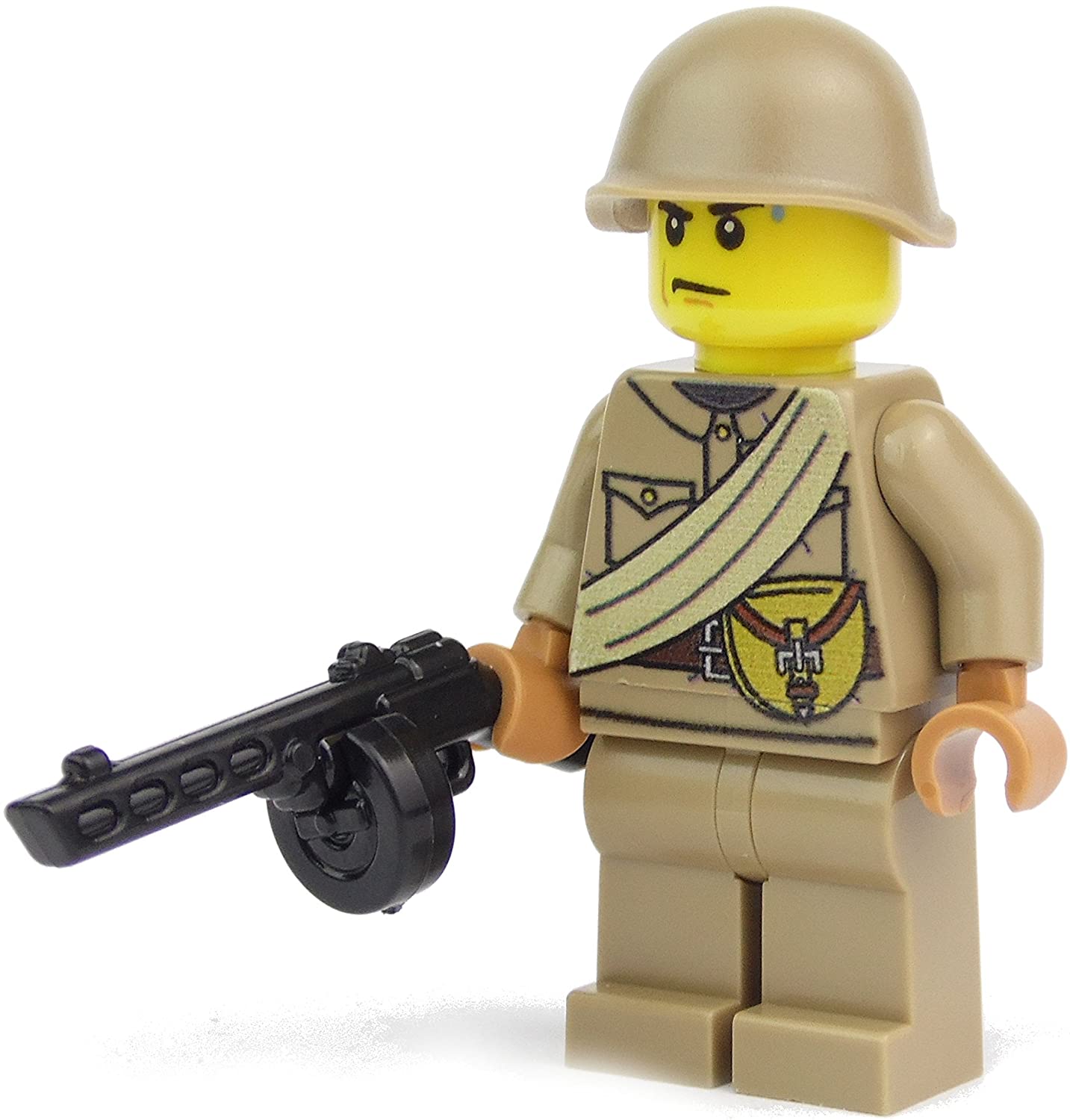 WW2 Custom Russian Soldier with Brick Arms PPSH, High Quality Print, Lego P