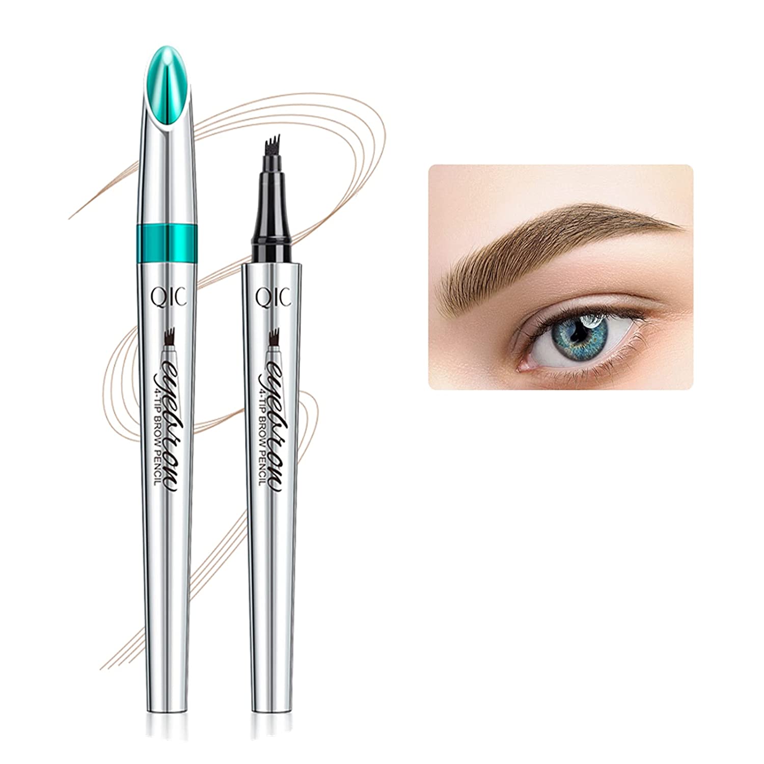 Waterproof Tattoo Eyebrow Pencil, Professional Makeup Eyebrow Pencil, Quick Drying and Durable Without Flowering (Light Brown)