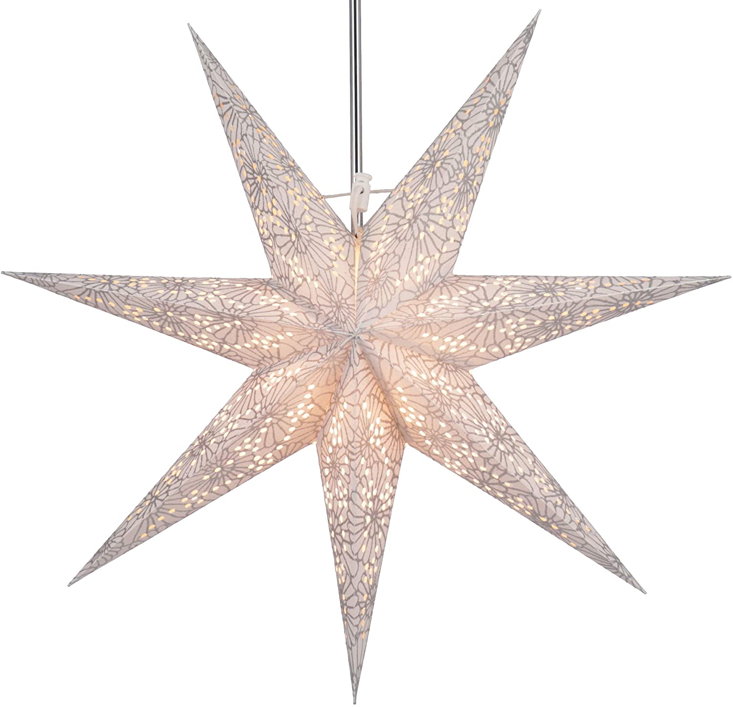 Guru-Shop Foldable Advent Light Paper Star Christmas Star Moonrock Red Star