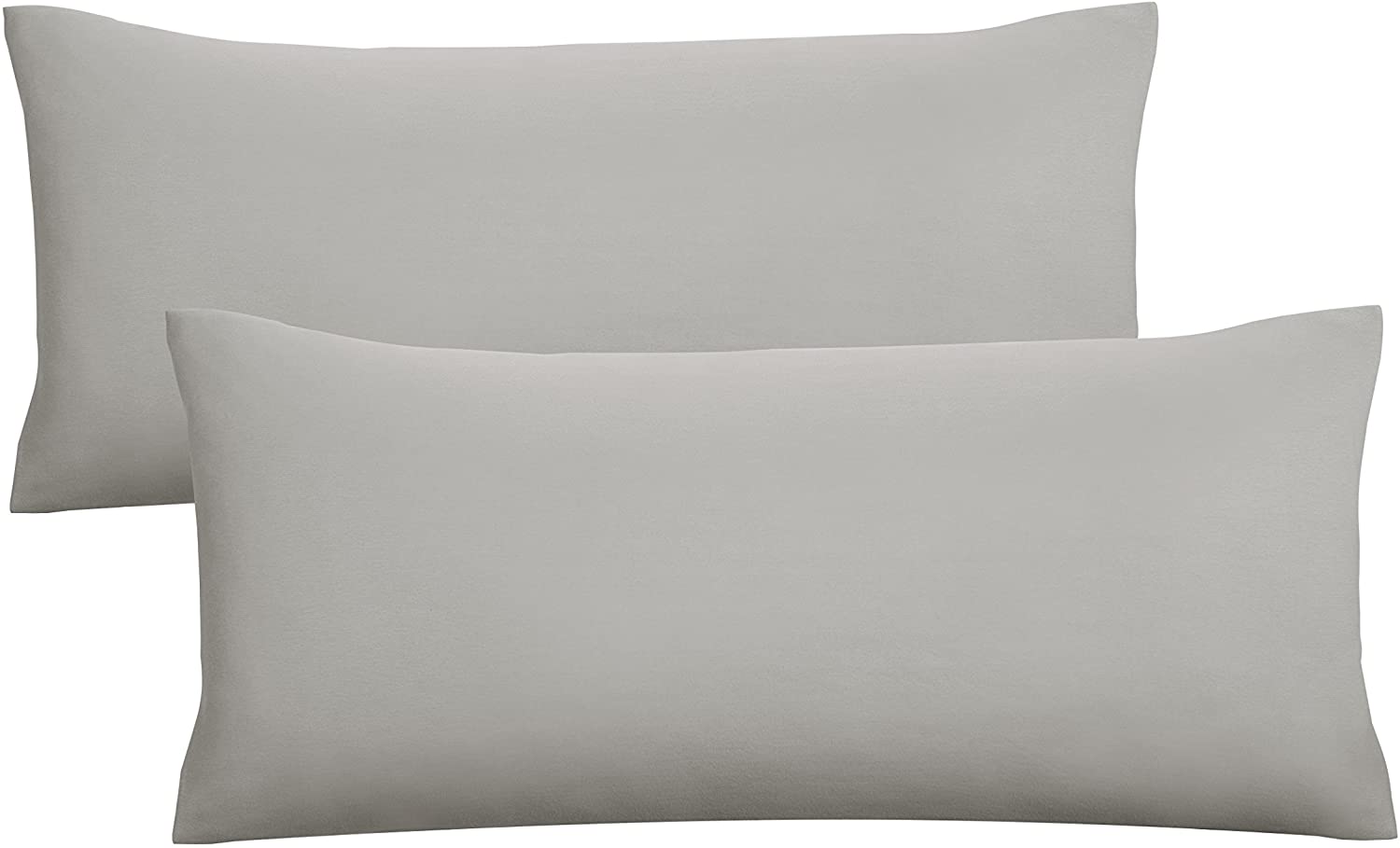 Biberna 0077144 Pillowcase Fine Jersey, Combed Cotton, Super Soft, 2 x 40 x 80 cm, Storm Grey