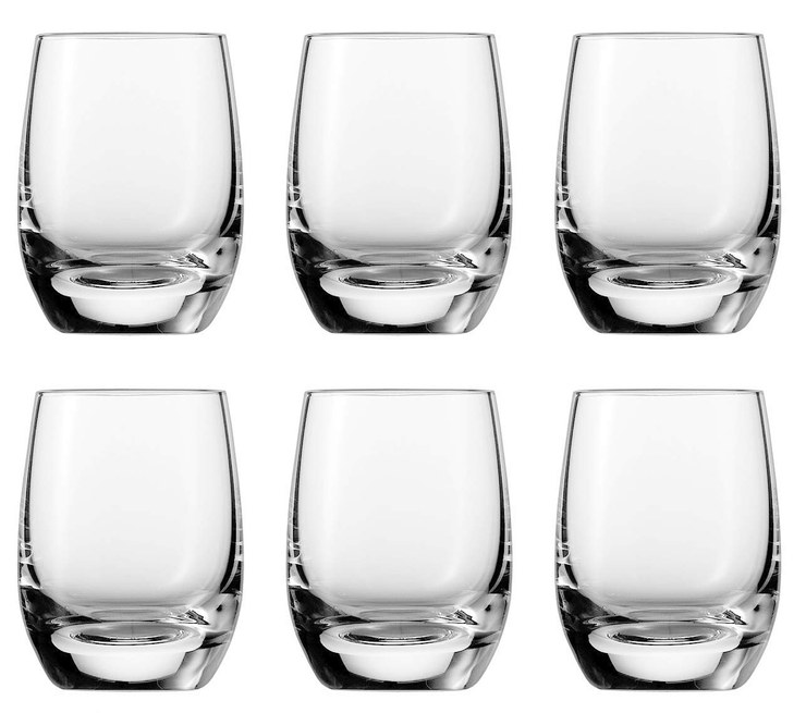 6 x Schott Zwiesel Banquet Crystal Tumbler Drinking Shot Glasses, 75 ml