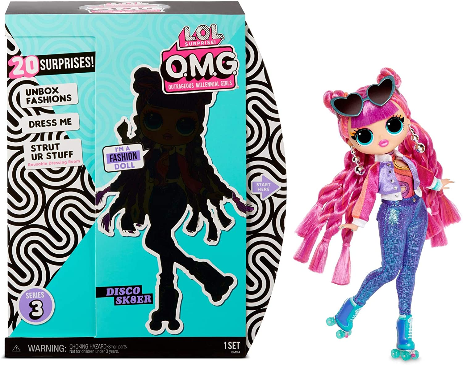 MGA Entertainment, 567196E7C, L.O.L. Surprise OMG Doll Series, 3-Disco Sk8