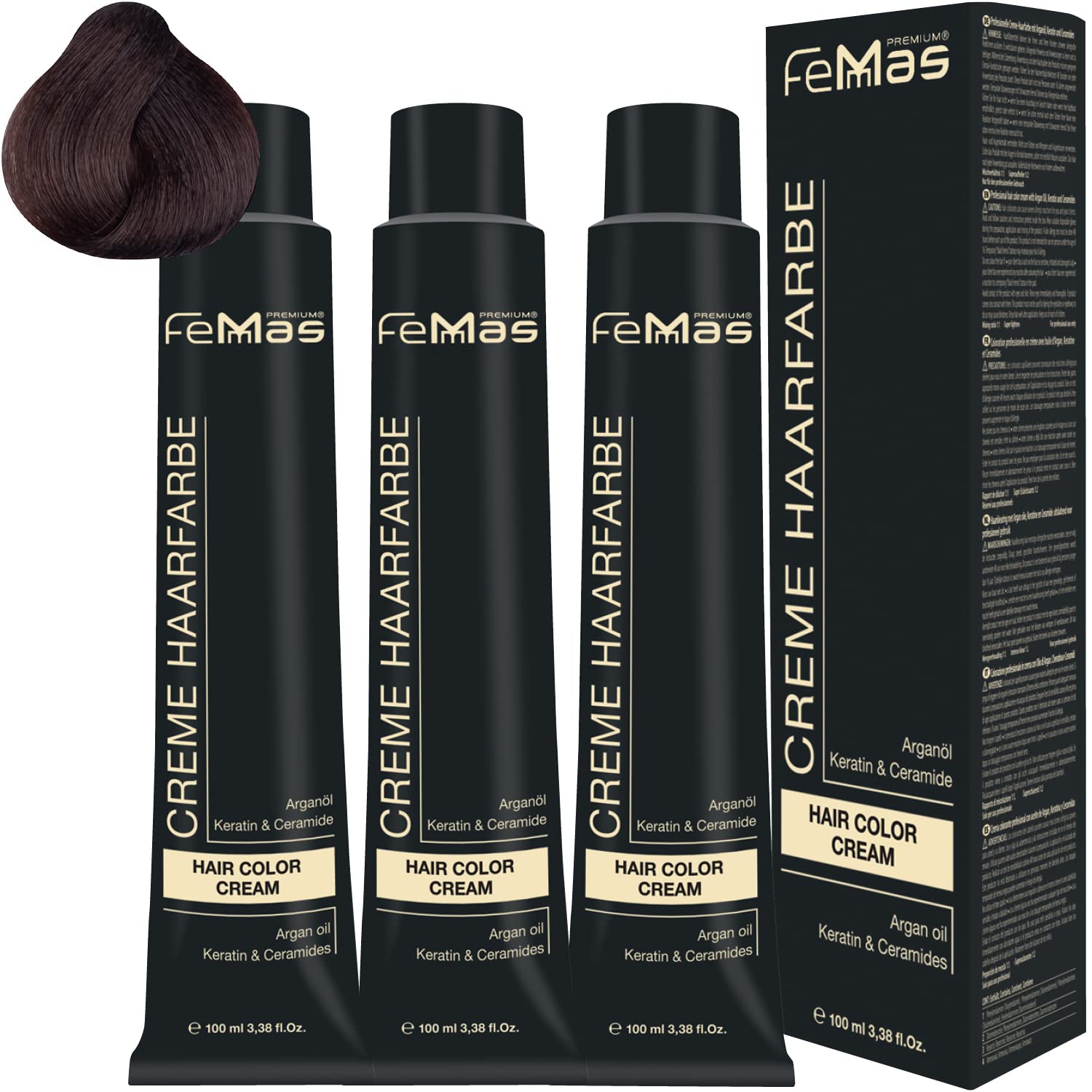 Femmas Hair Colour Cream 100 ml Hair Colour Pack of 3 Dark Blonde Amber Chocolate 6.89, ‎dark