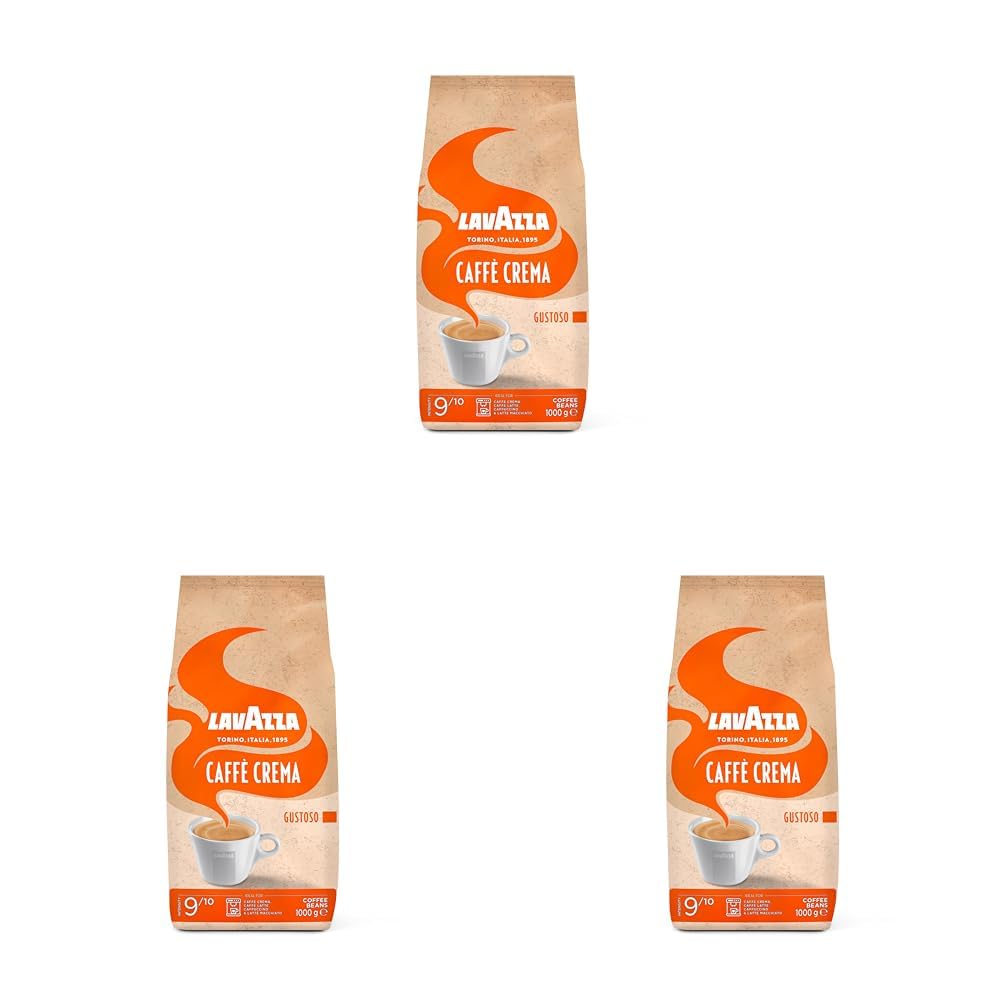 Lavazza, Caffè Crema Gustoso, Coffee Beans for Espresso Machines, with Spicy and Nutty Aroma, for a Strong Flavour, Arabica and Robusta, Intensity 9/10, Medium Roast, 1 kg Pack