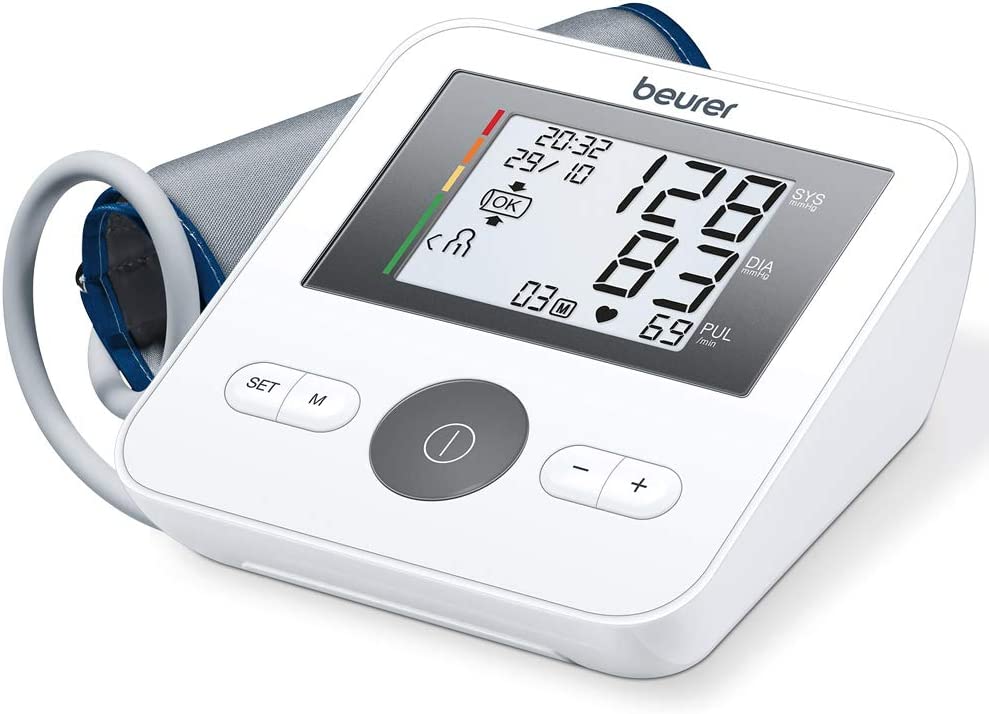 Beurer BM Upper Arm Blood Pressure Monitor, for Upper Arm, Risk Indicator, Arrhythmia Detection, Application Error Alert