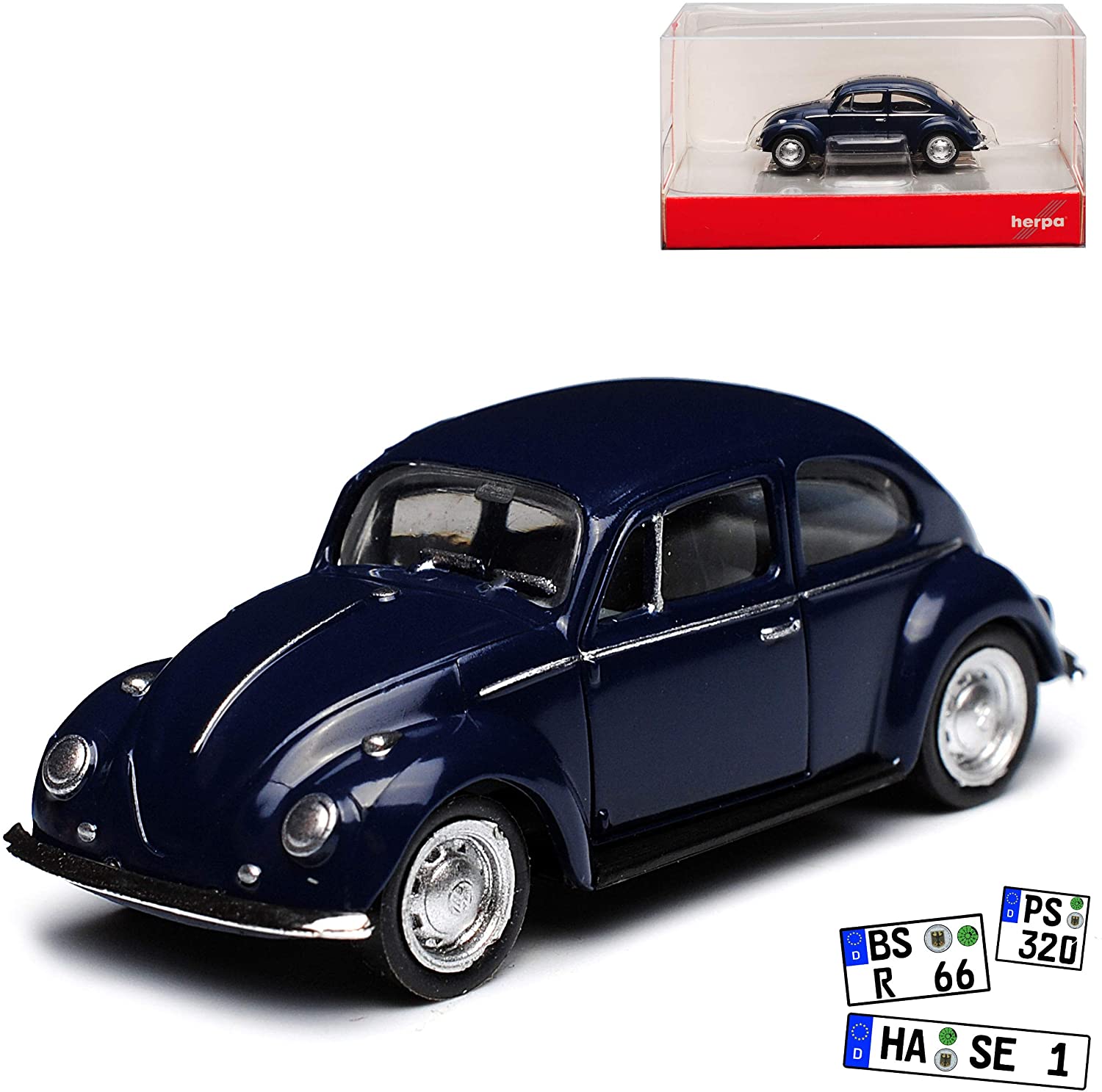 Volkswagen Beetle Coupe Steel Blue H0 1/87 Herpa Model Car With Or Without 