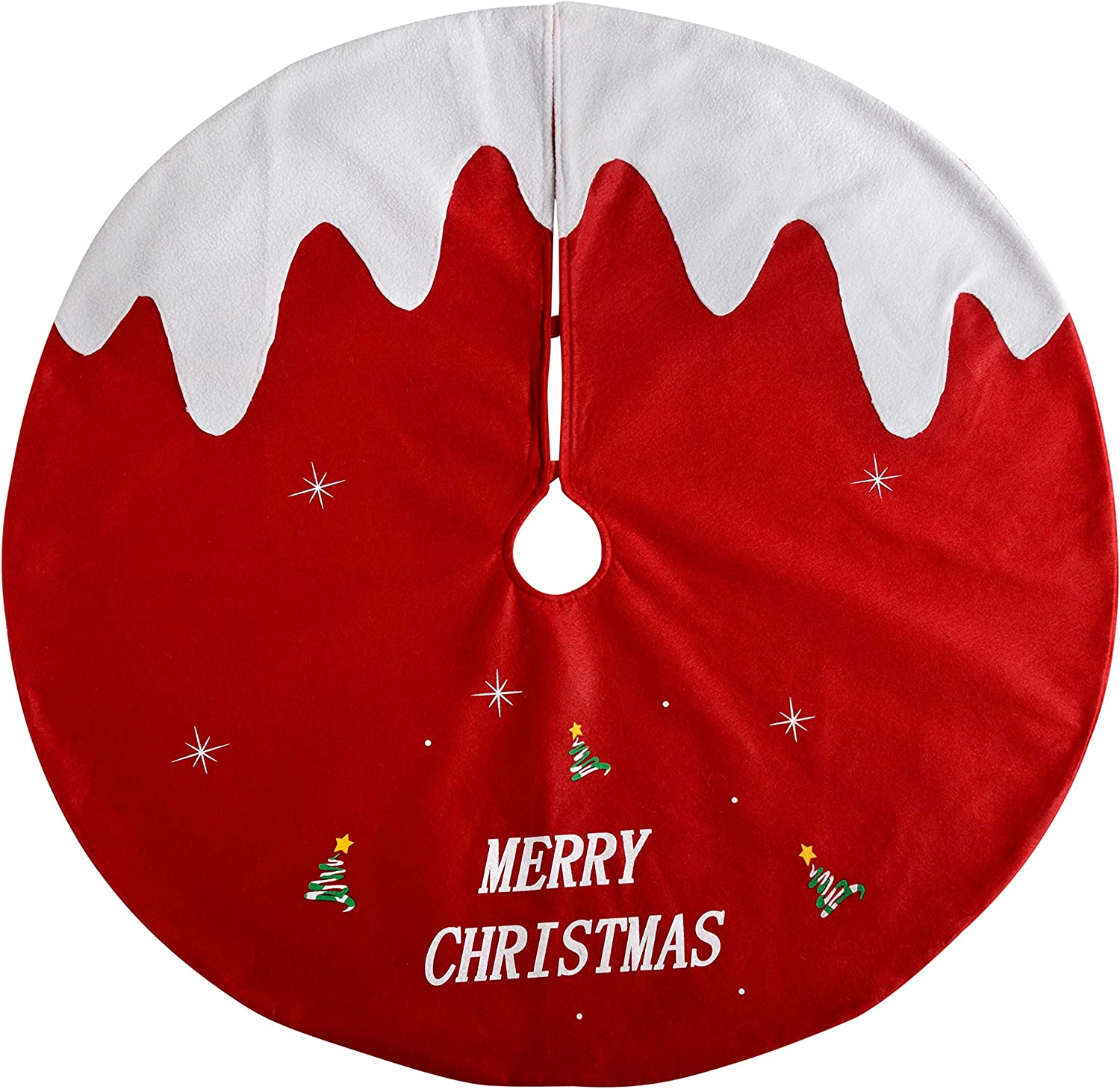 WeRChristmas Large Christmas Pudding Tree Skirt Fabric, Multi Coloured, 102 cm