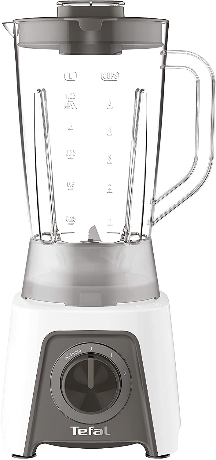 Tefal BL2C01 Blendeo Blendeo Blender | 450 W Motor | 1.5 Litre Capacity | 2 Speeds + Pulse Function | Duraforce Blades | Suction Cups for Secure Stand | White/Grey