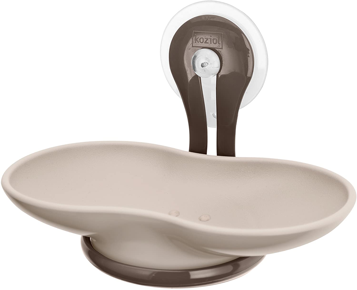 koziol Soap Dish Loop, Plastic, Taupe with Stone, 9 x 14 x 9 cm