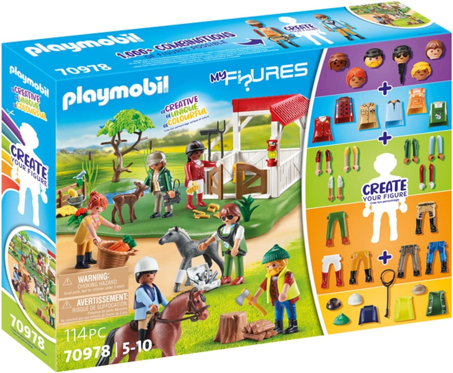 PLAYMOBIL My Figures 70978 Horse Ranch 6 Toy Figures with Over 1000 Combination Options, Horse Toy for Children from 5 Years