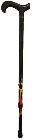 Genuine Carbon Fibre Telescopic Walking Stick - Red Flame