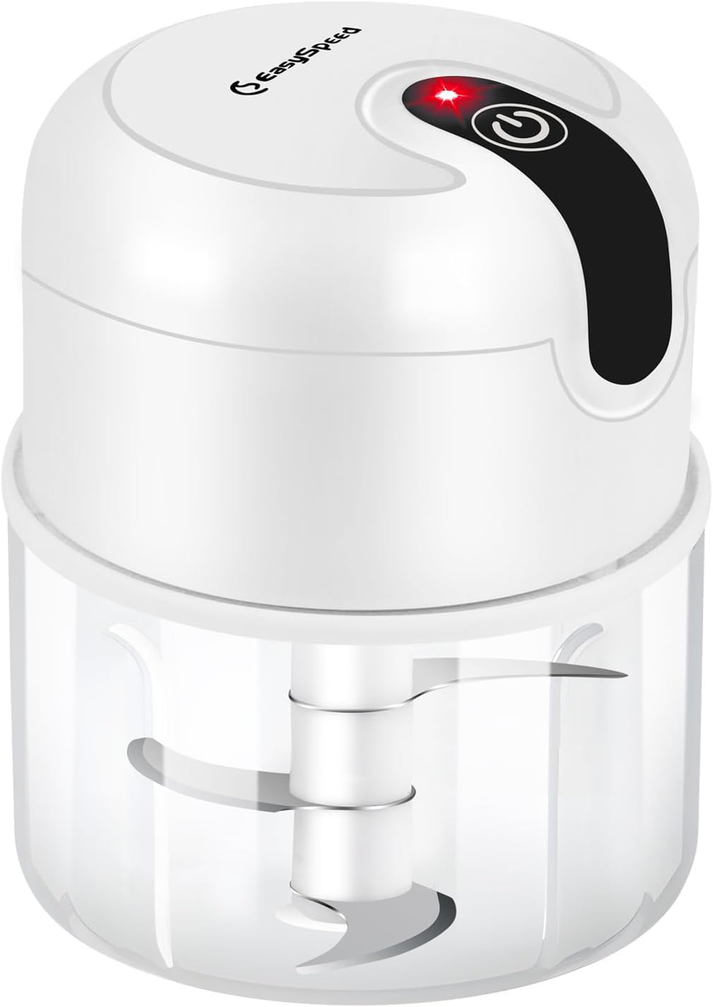 EASYSPEED Electric Mini Chopper, 250 ml, Vegetable Chopper, USB Charging, Portable Chopper for Meat, Baby Food, Obs, Camping, White