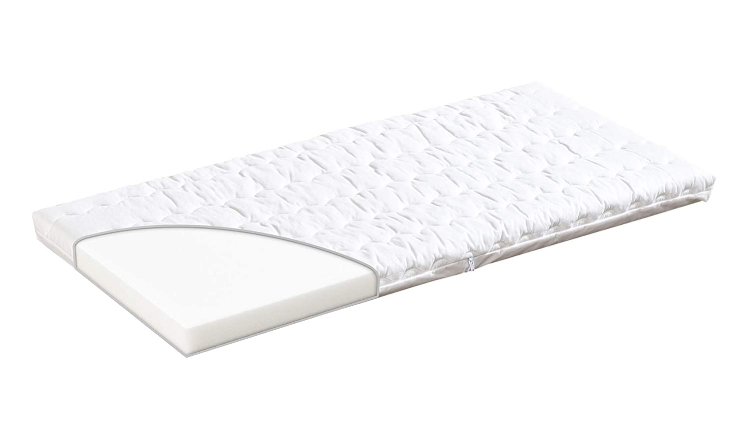 Träumeland T030302 Cradle Mattress Wash Soft Foam Core for Good Comfort with Cotton Cover 45 x 90 cm