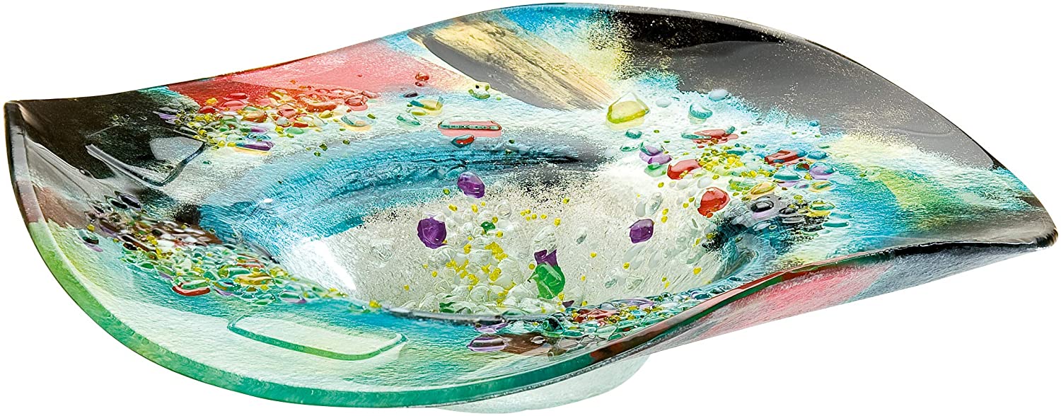 GILDE GLAS art Design Bowl Decorative Object Handmade Glass Diameter 48 cm