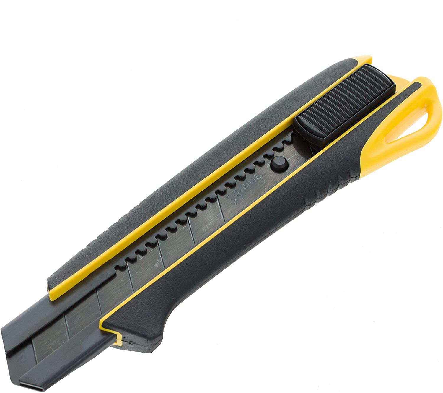 Tajima DC660 Cutter Knife (Blade Width 25 mm, Handle Elastomer, Auto Blade Lock, Hardened Blade Guide, Knife with Razor Black Blade) DC660YB