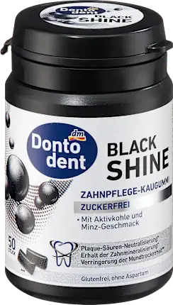 Chewing gum, Black Shine with activated carbon, 50 pieces