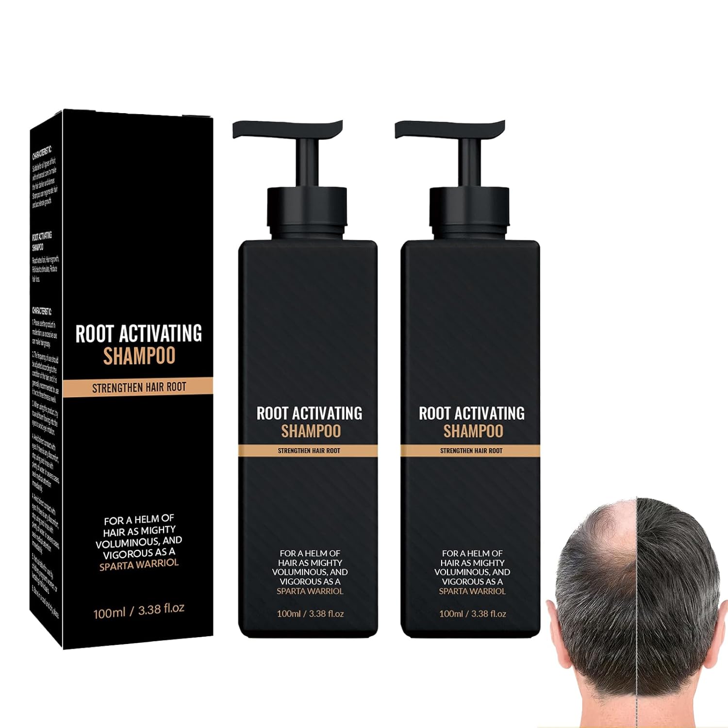 Landrain 2 Bottles Root Activating Shampoo, Allwelling Hair Growth Shampoo