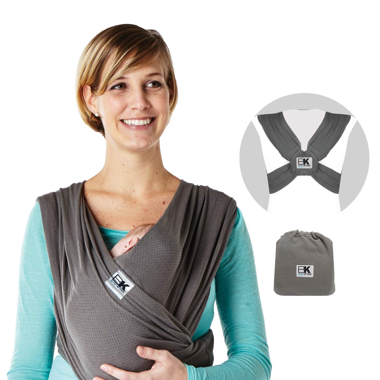 Baby K\'Tan Baby Sling (Large, Anthracite Breeze)