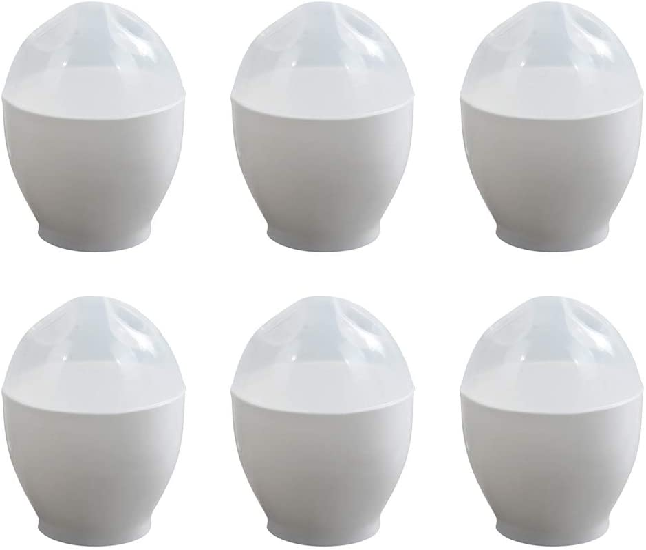 UPKOCH Microwave Egg Boiler Egg Cup Microwave Egg Boiler Egg Boiler Egg Boiler Egg Boiler Egg Boiler Egg 6 Pieces (White)