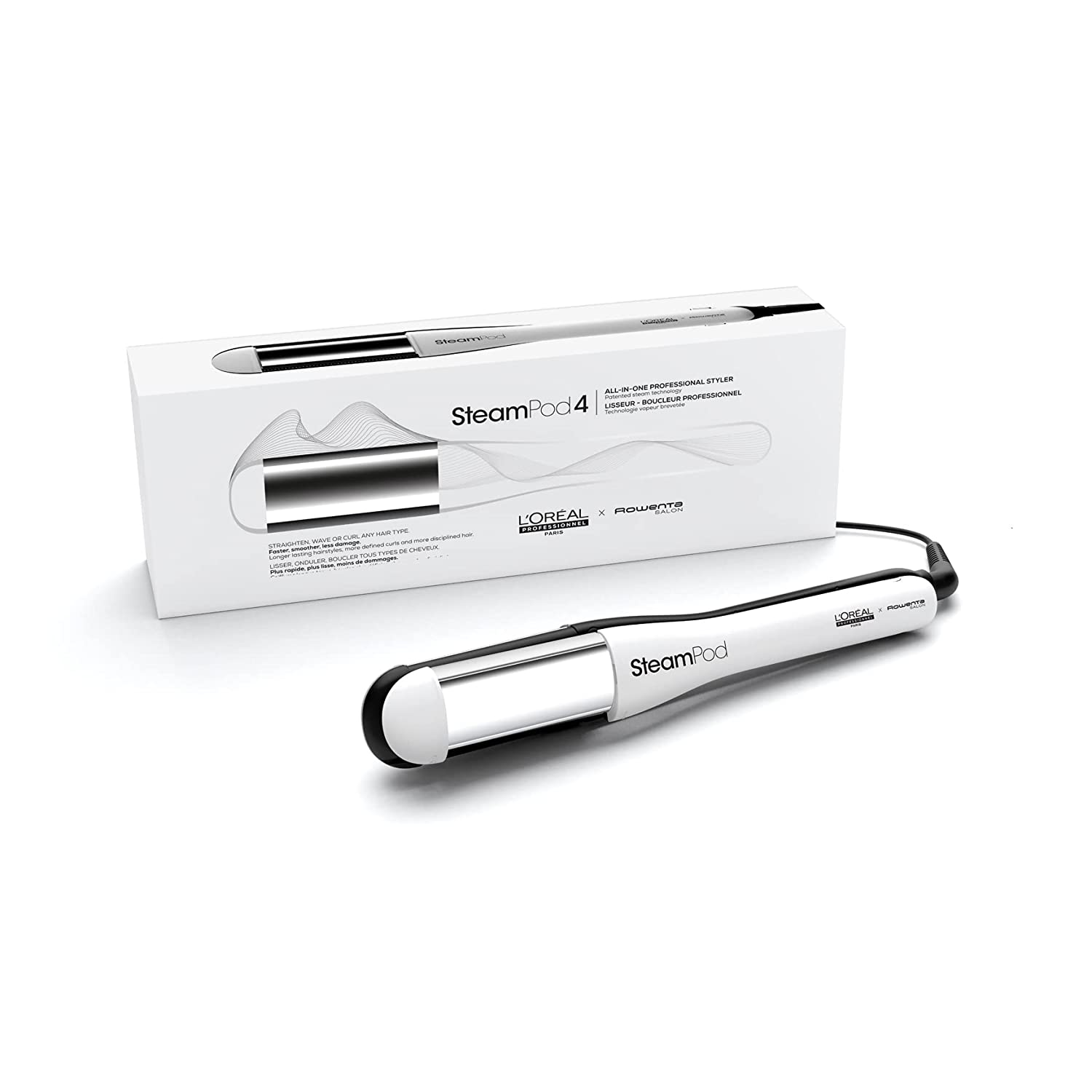 L'Oréal Professionnel L\'Oréal Professionnel SteamPod 4 All-in-One Steam Styler Professional Straightener with Steam Technology for All Hair Types Smooth to Curly