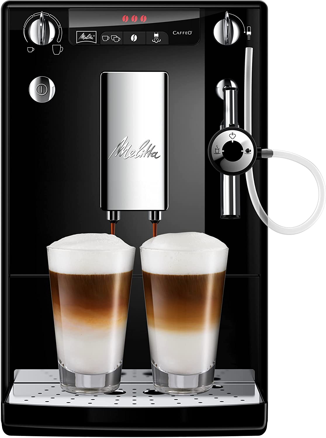 Melitta Caffeo Solo & Perfect Milk E957-101 Super Automatic Coffee Machine with Grinder, 15 Bar, Coffee Beans, Automatic Cleaning, Black (Refurbished)